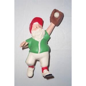 Santa Baseball Player Ornament Christmas Hallmark 1990 -011448